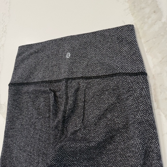 Lululemon Wunder Under HighRise Pant Leggings Womens 6 Heather Black Herringbone - Picture 9 of 11